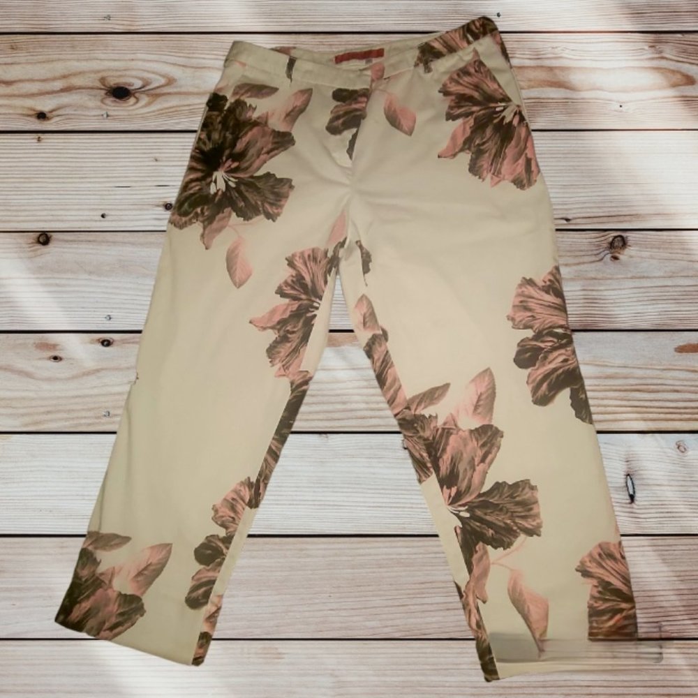 Essentials by Sioni Multicolor Floral Ankle Pants - MEDIUM